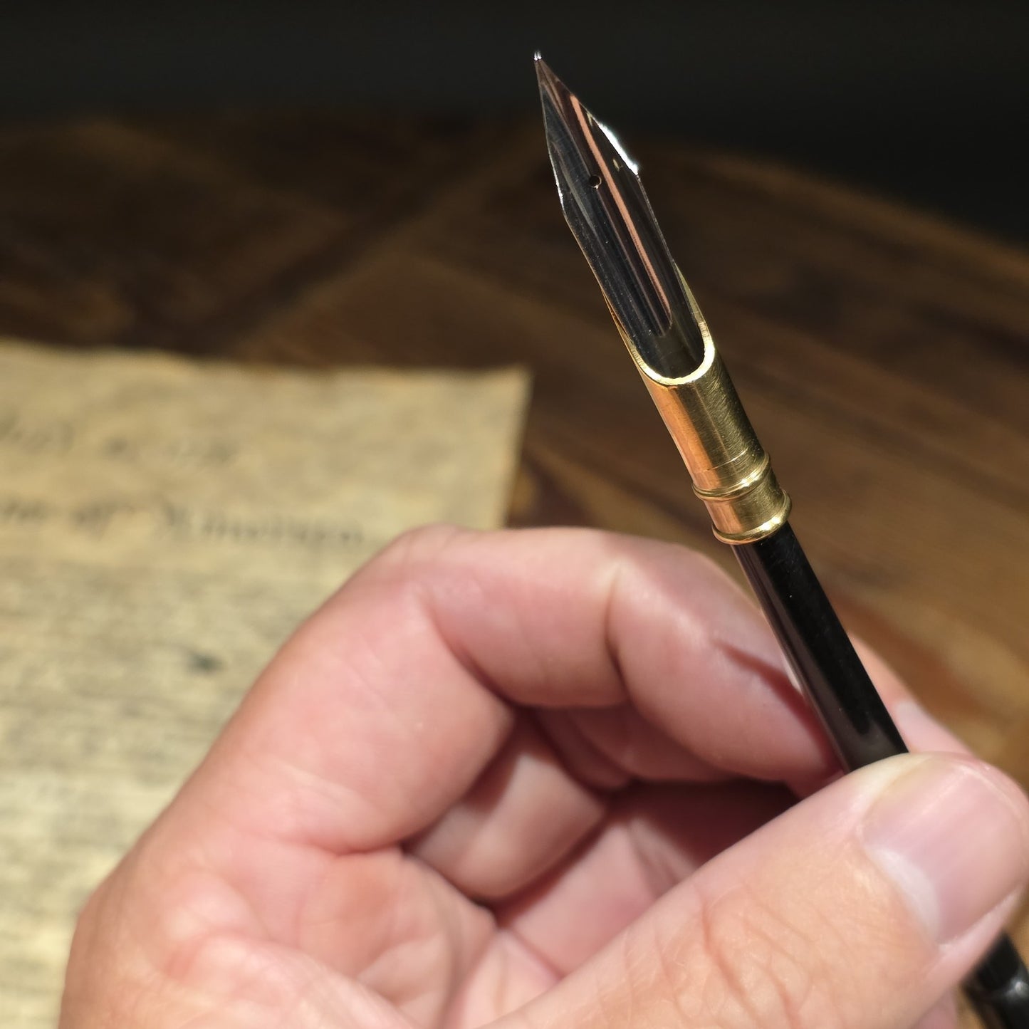 Black Bovine Horn Dip Pen – Antique Style Calligraphy Writing Pen