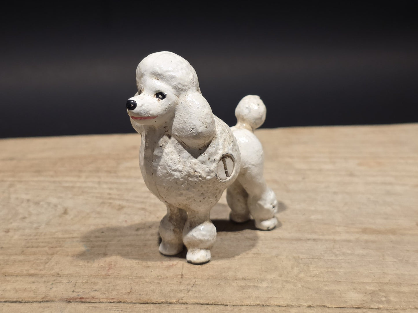 Cast Iron White Poodle Dog Figurine Vintage Style Poodle Statue