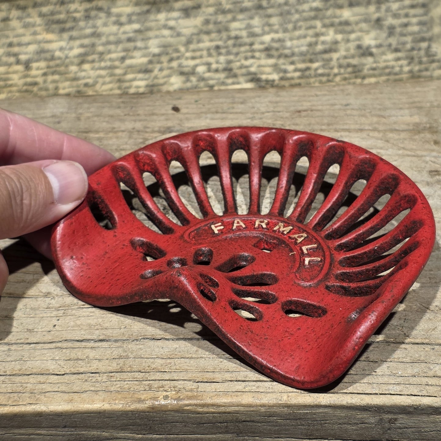 5" Mini Farmall Cast Iron Tractor Seat – Red IH Salesman Sample Paperweight