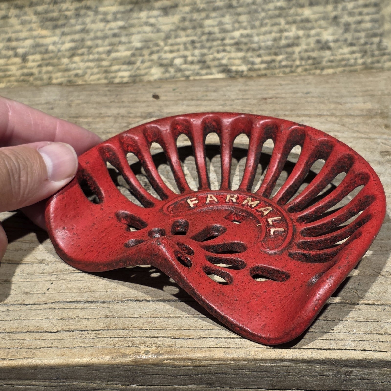 5" Mini Farmall Cast Iron Tractor Seat – Red IH Salesman Sample Paperweight