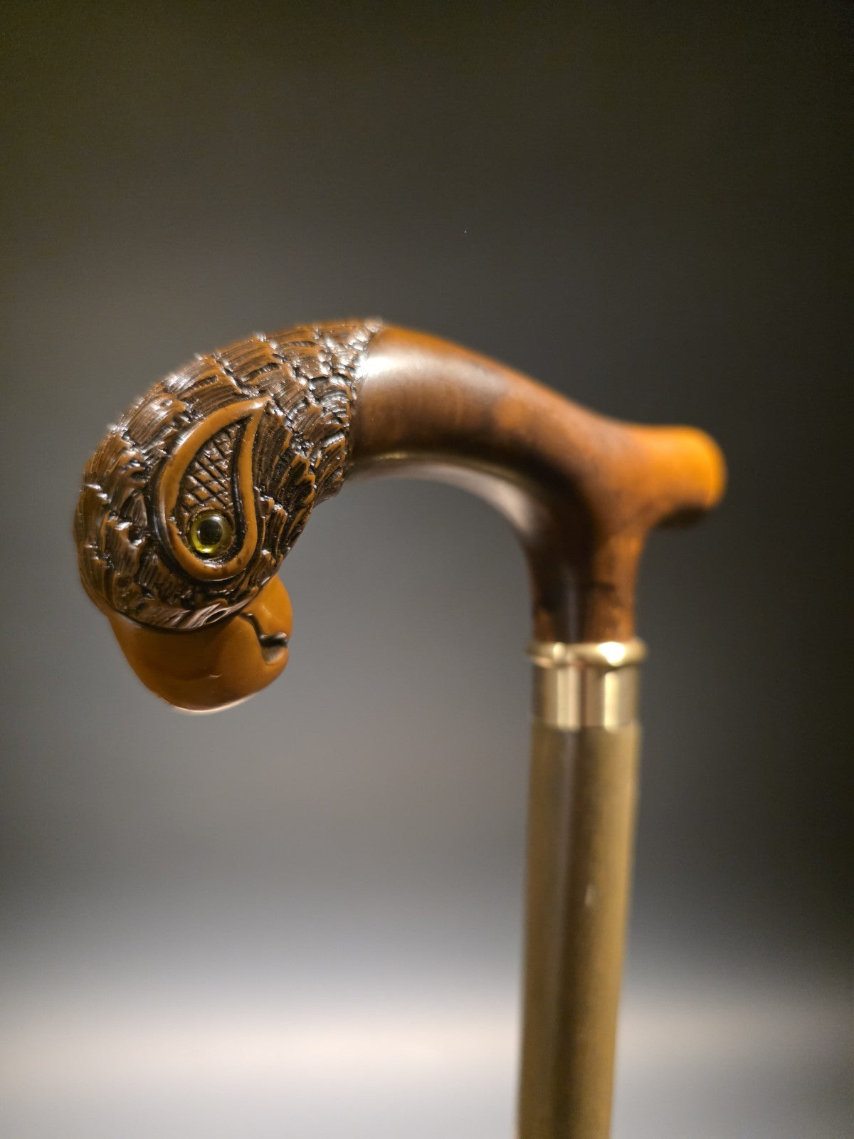 36" Antique Style Parrot Head Walking Stick Cane