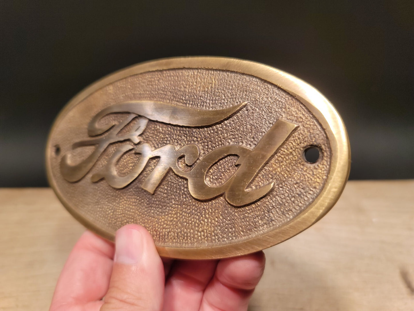 Antique Vintage Style Brass Ford Plaque