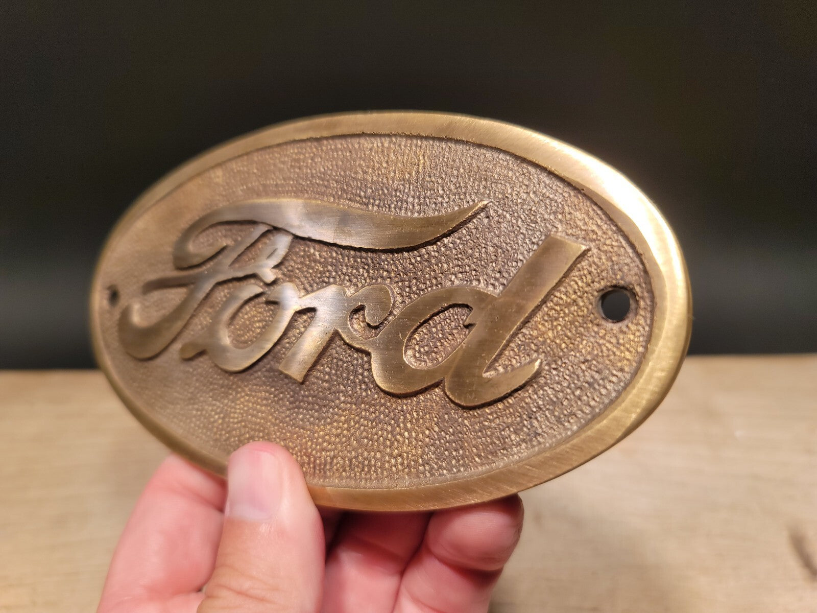 Antique Vintage Style Brass Ford Plaque