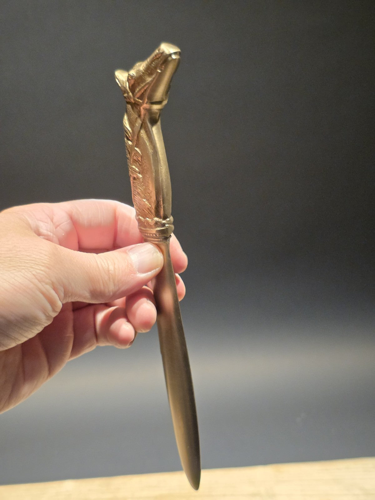 8 1/2"  Vintage Style Brass Horse Letter Opener