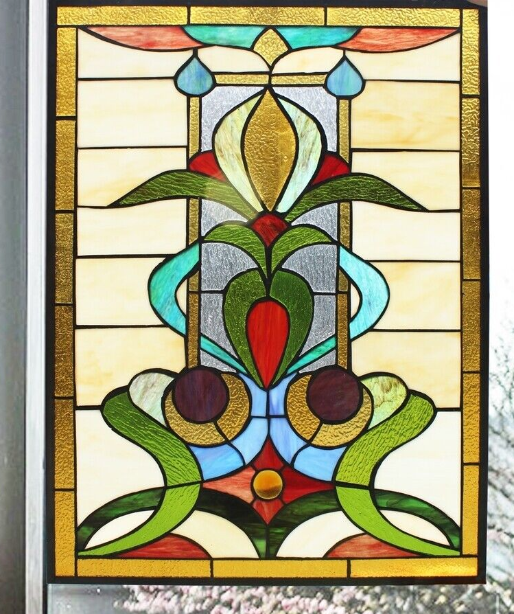25"  Stained Glass Window Hanging Panel Suncatcher