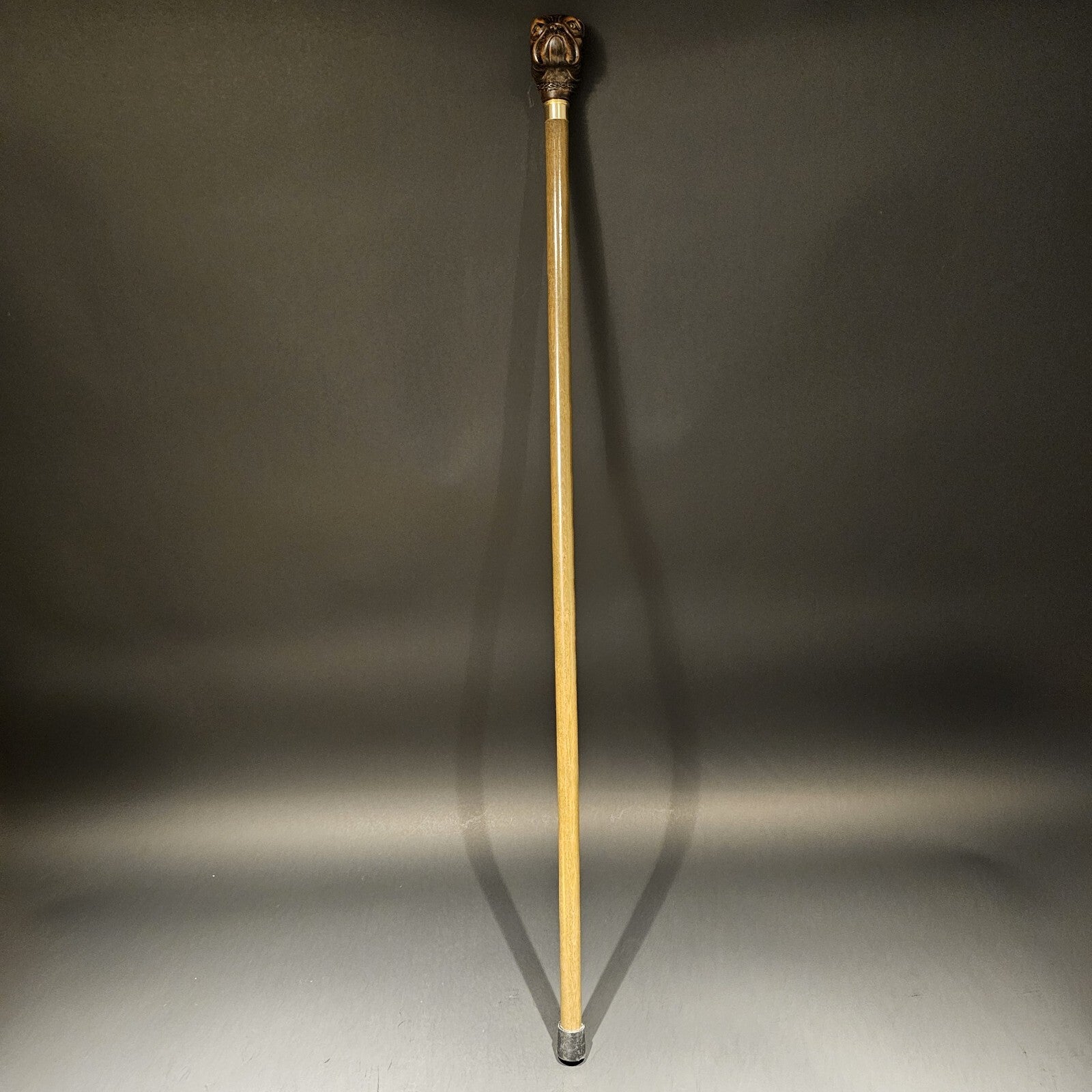 36" Antique Style Bulldog Dog Head Walking Stick Cane