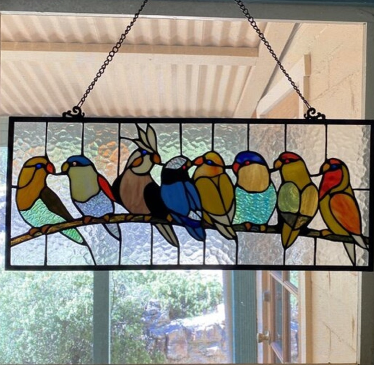 25.5"  Stained Glass Window Hanging Panel Suncatcher