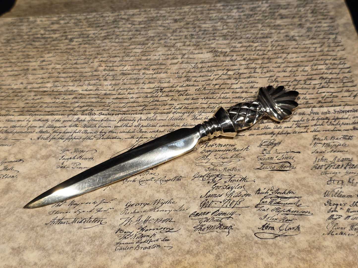 Vintage Style Brass Pineapple Handle Letter Opener