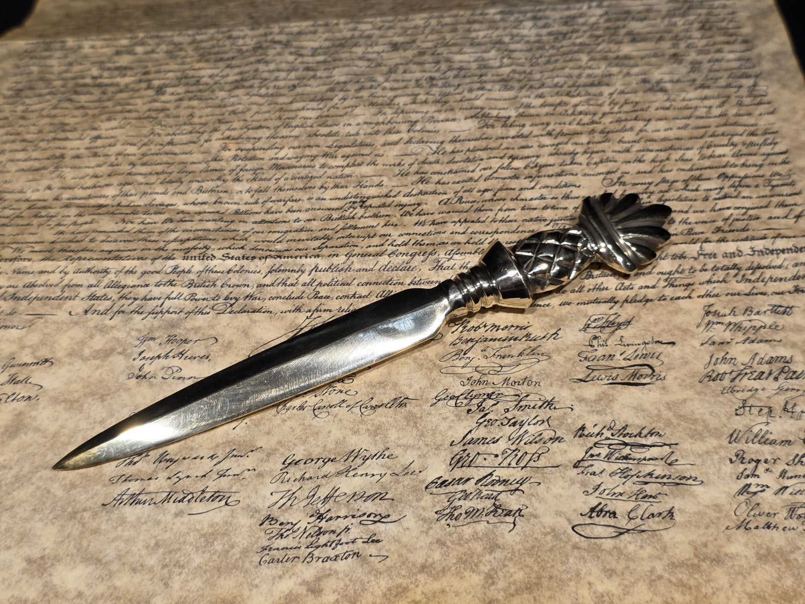 Vintage Style Brass Pineapple Handle Letter Opener