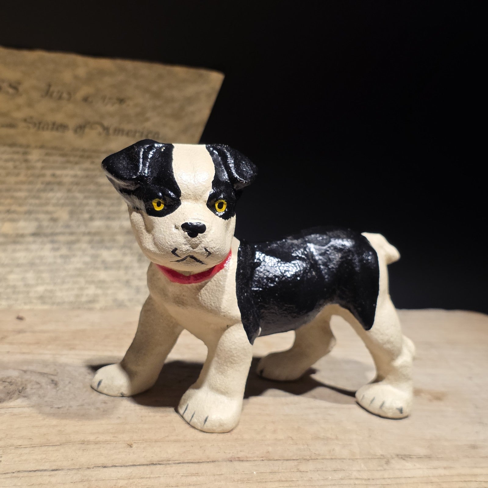 5" Antique Style Cast Iron Boston Terrier Dog Door Stop