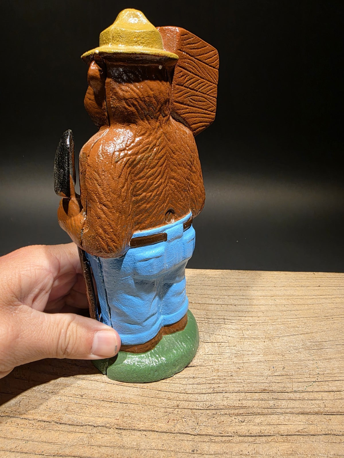 8" Antique Vintage Style Cast Smokey The Bear Coin Bank