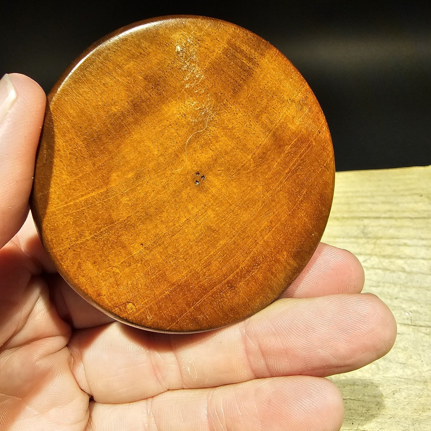 Antique Style Turned Mahagony Wood and Brass Compass