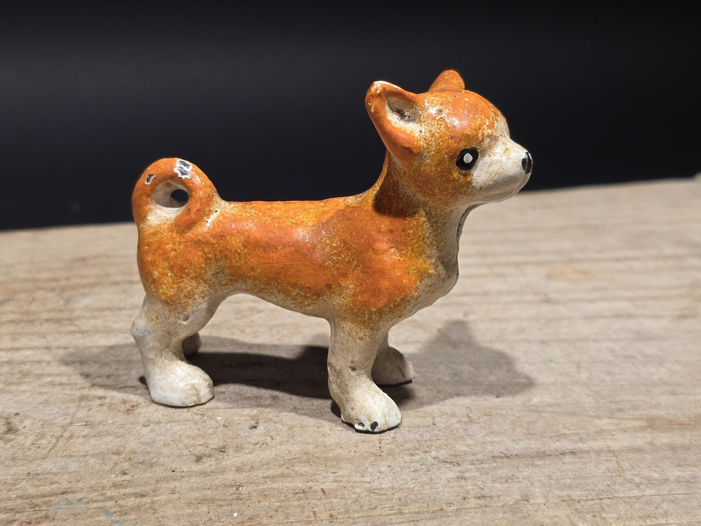 Vintage Antique Style Miniature Cast Iron Chihuahua Dog Figurine Dog