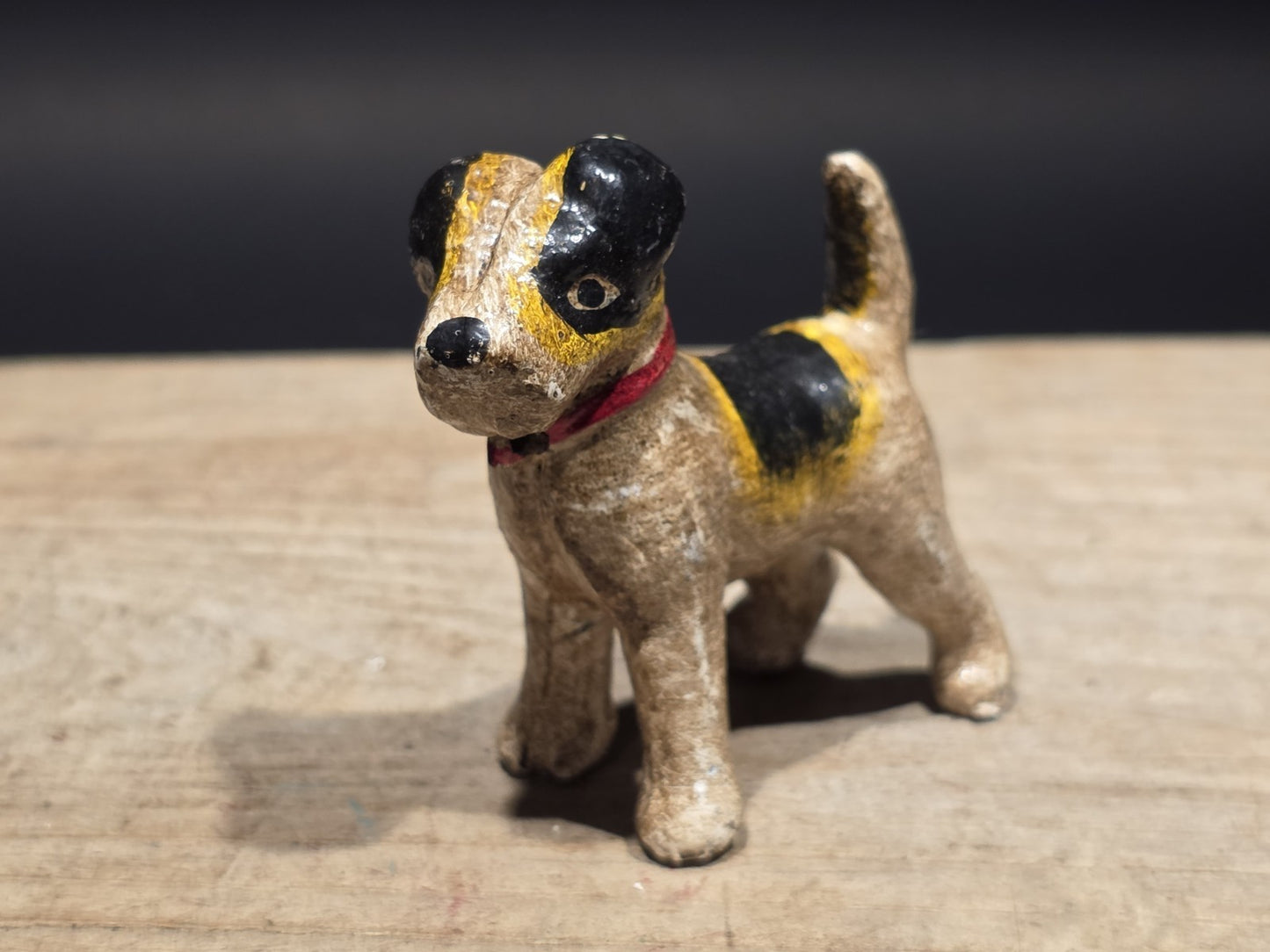 2 1/2" Antique Style Miniature Cast Iron Fox Hair Terrier Dog