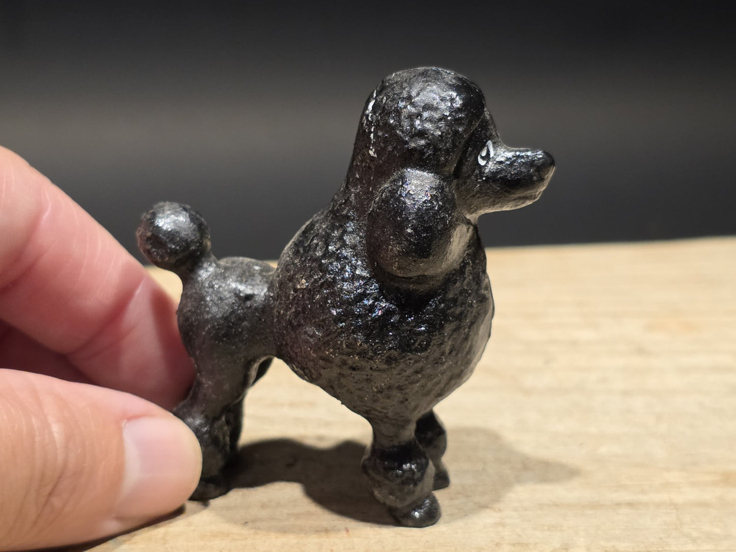 Cast Iron Poodle Dog Figurine – Vintage Style Black Poodle Statue
