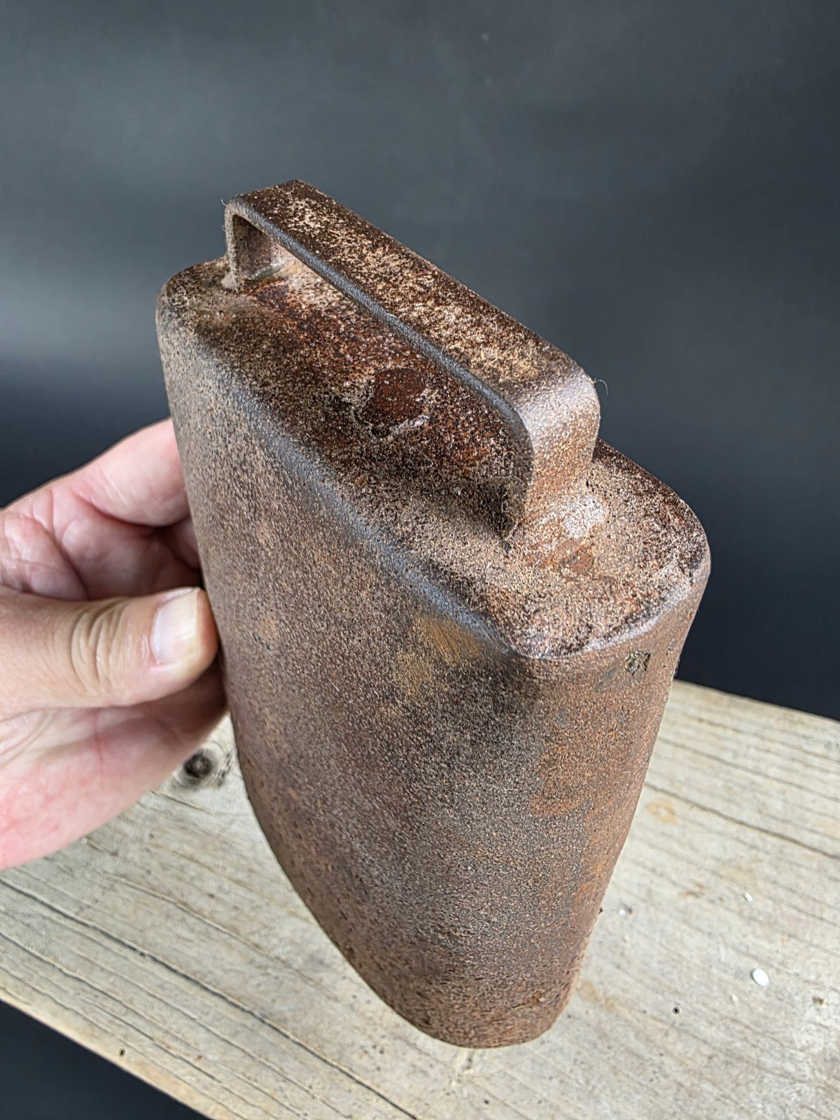 6 3/4" Primitive Vintage Antique Style Hand Wrought Iron Cow Bell