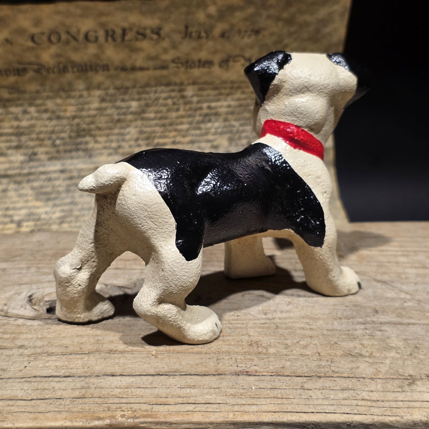 5" Antique Style Cast Iron Boston Terrier Dog Door Stop
