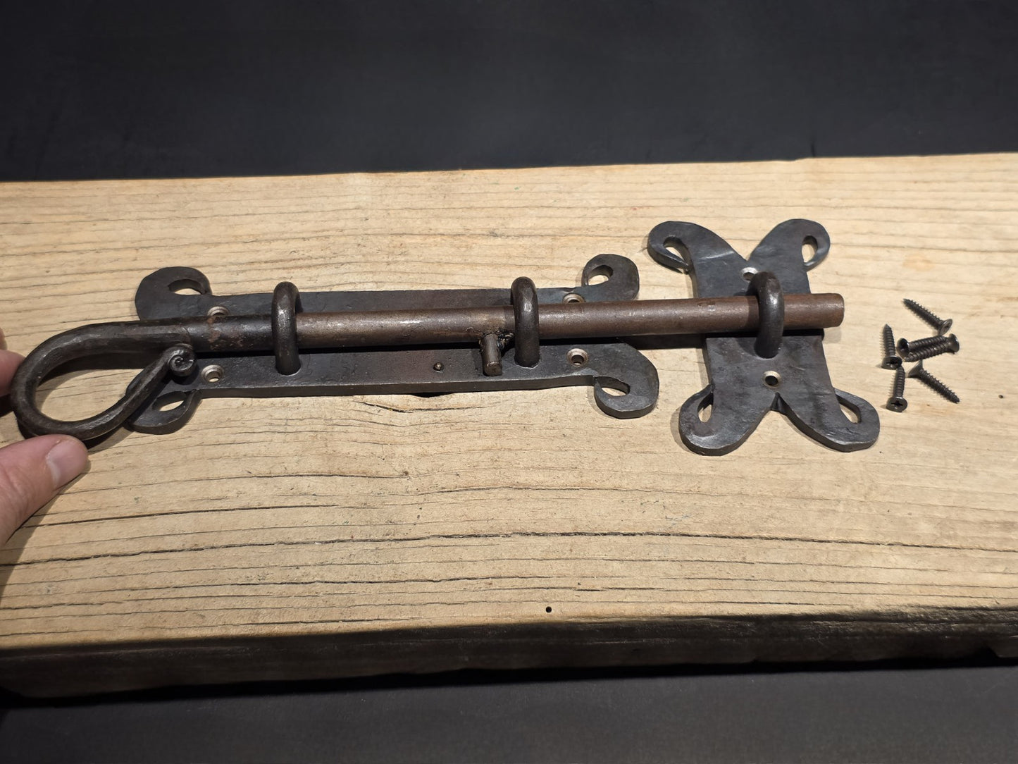 Antique Style Pennsylvania German  Slide Latch Hand Forged Primitive Iron
