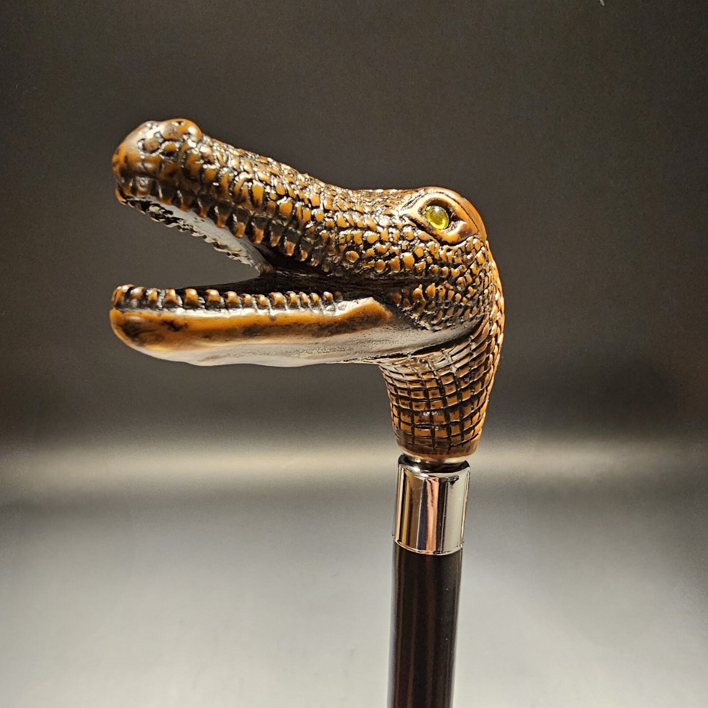 36" Antique Style Gator Head Walking Stick Cane