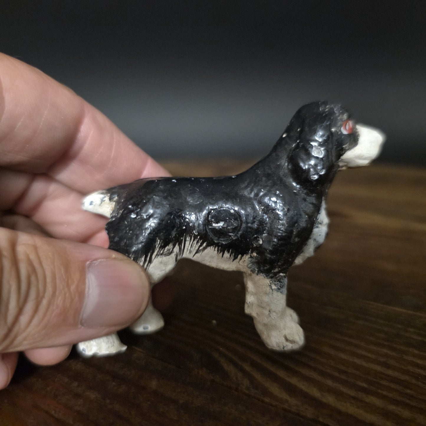 Vintage Antique Style Miniature Cast Iron King Charles Spaniel Dog Figurine Dog