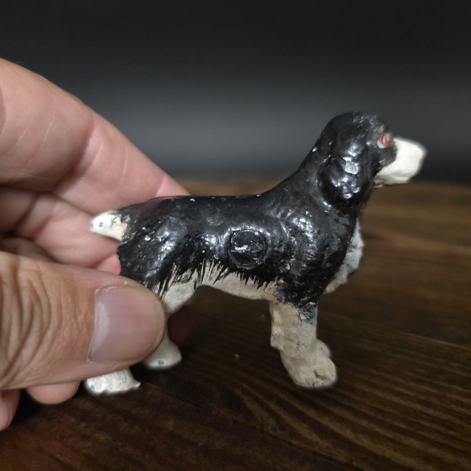 Vintage Antique Style Miniature Cast Iron King Charles Spaniel Dog Figurine Dog