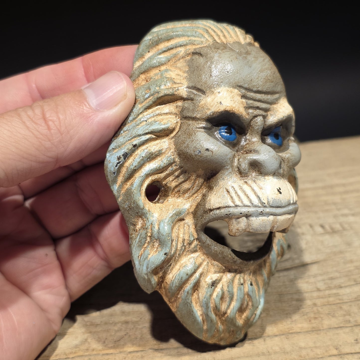 Antique Vintage Style Cast Iron Yeti Sasquatch Wall mount Bottle Opener