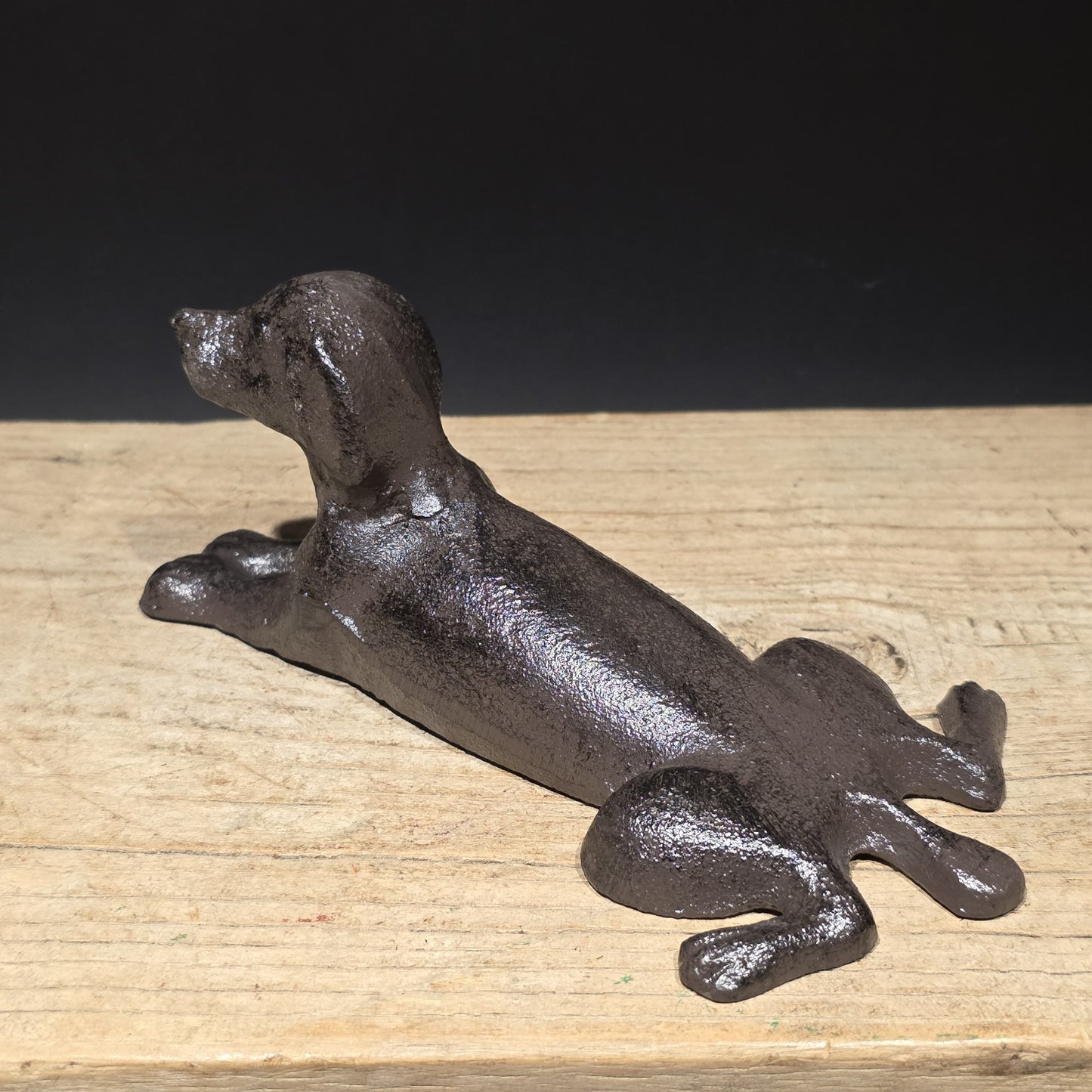 Cast Iron Lying Dog Doorstop – Vintage Style Figural Door Stop
