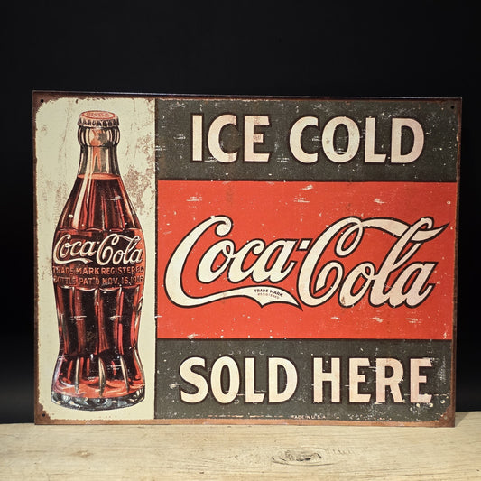 15" Coca-Cola Metal Vintage Style Gas Station Advertising Sign