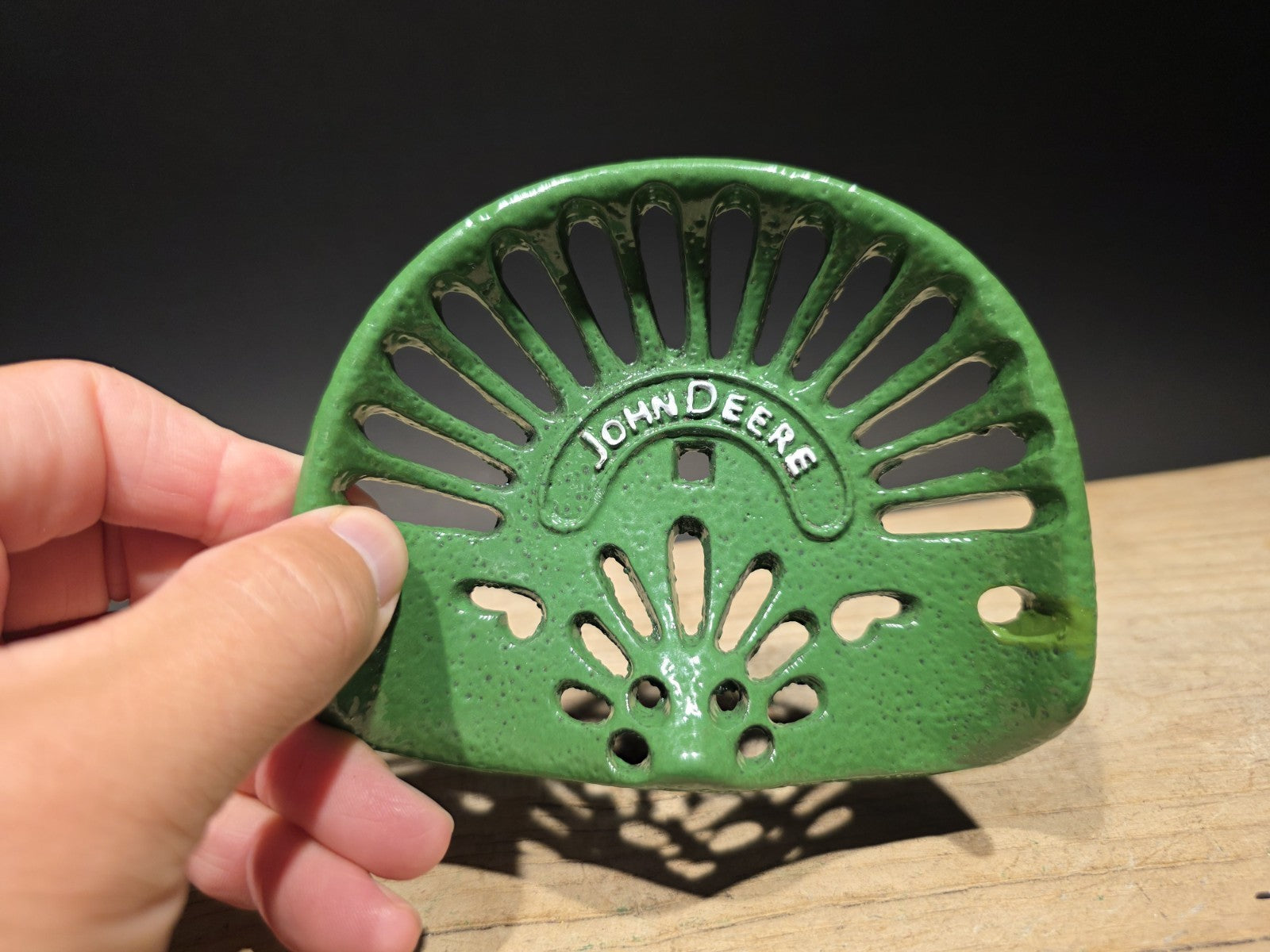 5" Antique Vintage Style Cast Iron John Deere Miniature Tractor Seat Sample