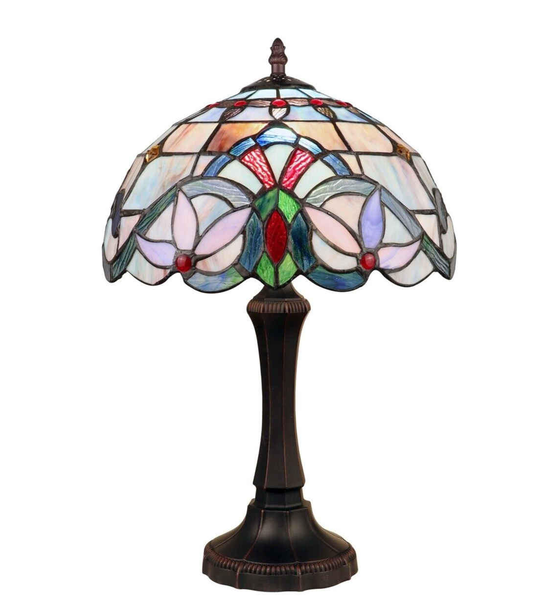 18" 1 light Antique Style Stained Glass Table Lamp