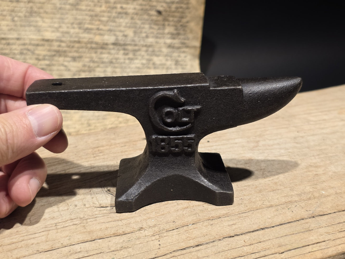6" Vintage Style Colt 1855 Miniature Anvil Cast Iron Gunsmith Paperweight