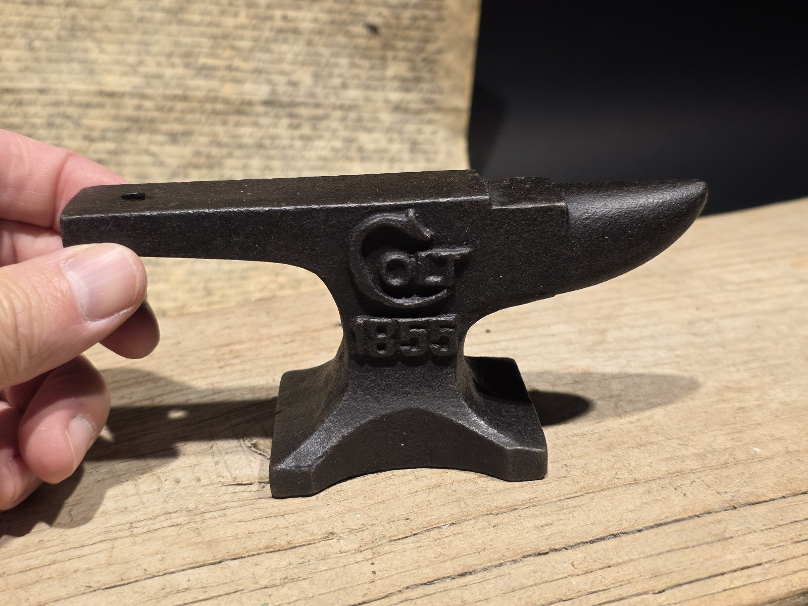 6" Vintage Style Colt 1855 Miniature Anvil Cast Iron Gunsmith Paperweight