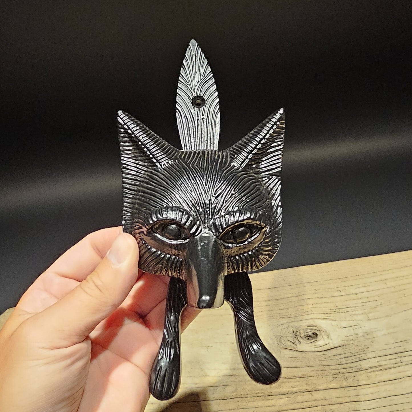 Antique Vintage Style Black Cast Iron FOX Head DOOR KNOCKER Hardware