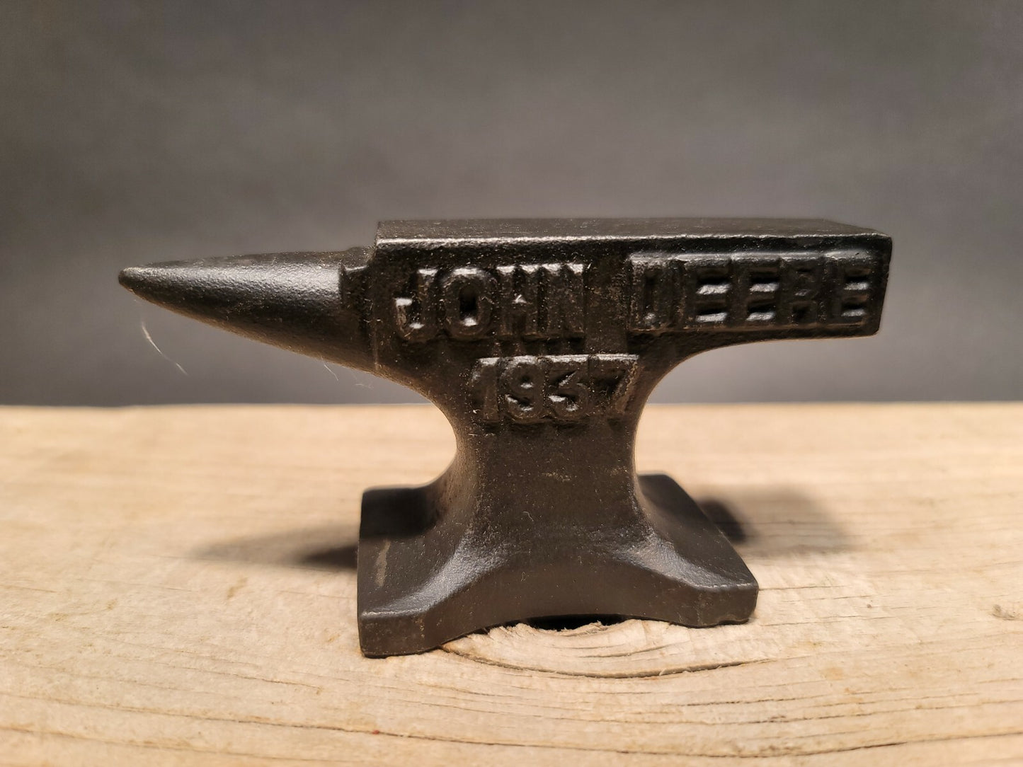 Vintage Antique Style Cast Iron "John Deere"  Miniature Anvil