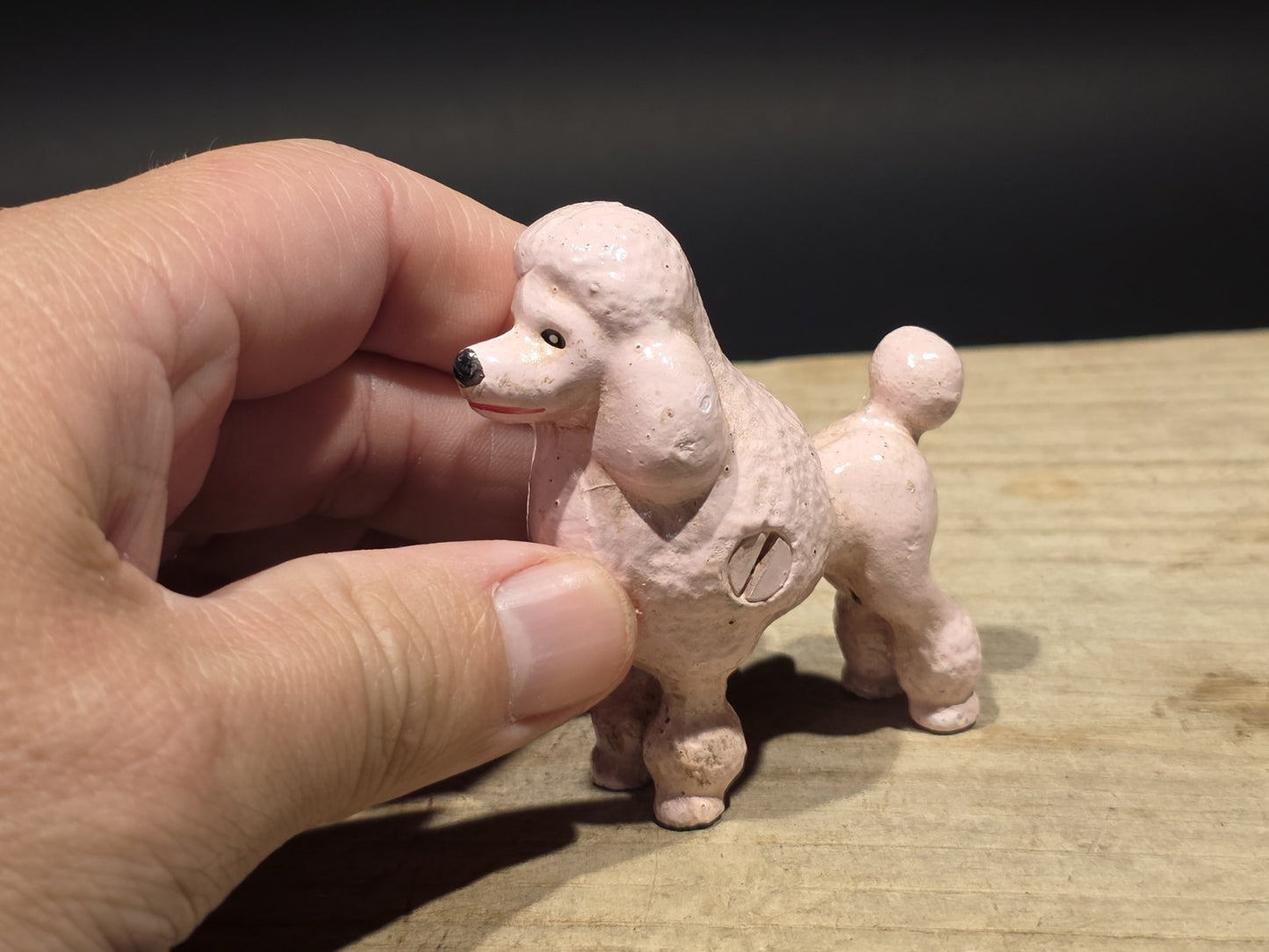 Cast Iron Pink Poodle Dog Figurine – Vintage Style Poodle Statue