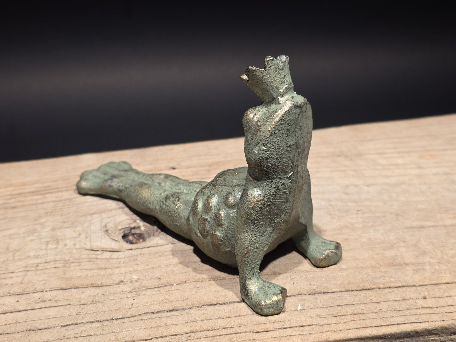 Vintage Style Cast Iron Yoga Frog Door Stop or Garden Statue