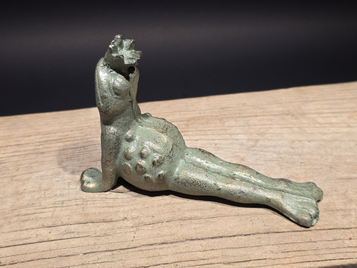 Vintage Style Cast Iron Yoga Frog Door Stop or Garden Statue