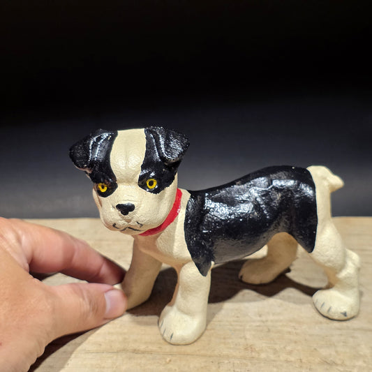 5" Antique Style Cast Iron Boston Terrier Dog Door Stop