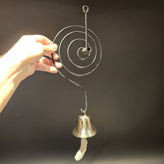 13" Antique Vintage Style Spiral Brass Shopkeepers Store Doorbell Bell