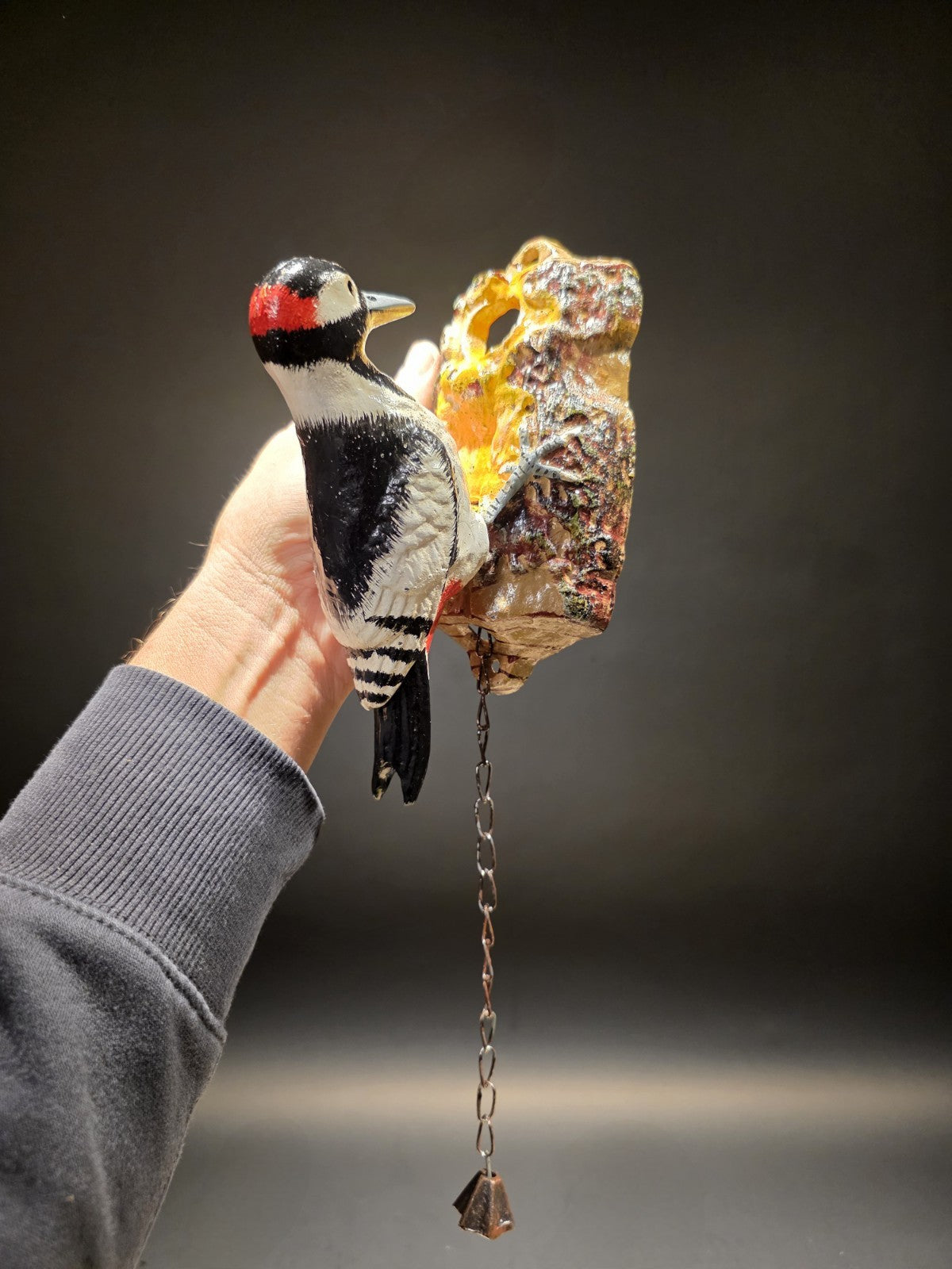 Vintage Style Folk Art Cast Iron Woodpecker Door Knocker