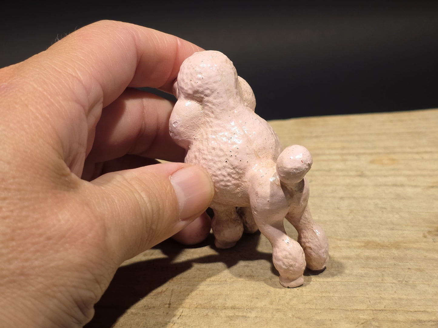 Cast Iron Pink Poodle Dog Figurine – Vintage Style Poodle Statue