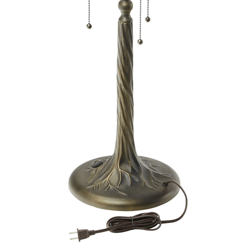 31.75" Cherry Blossoms Stained Glass Table Lamp