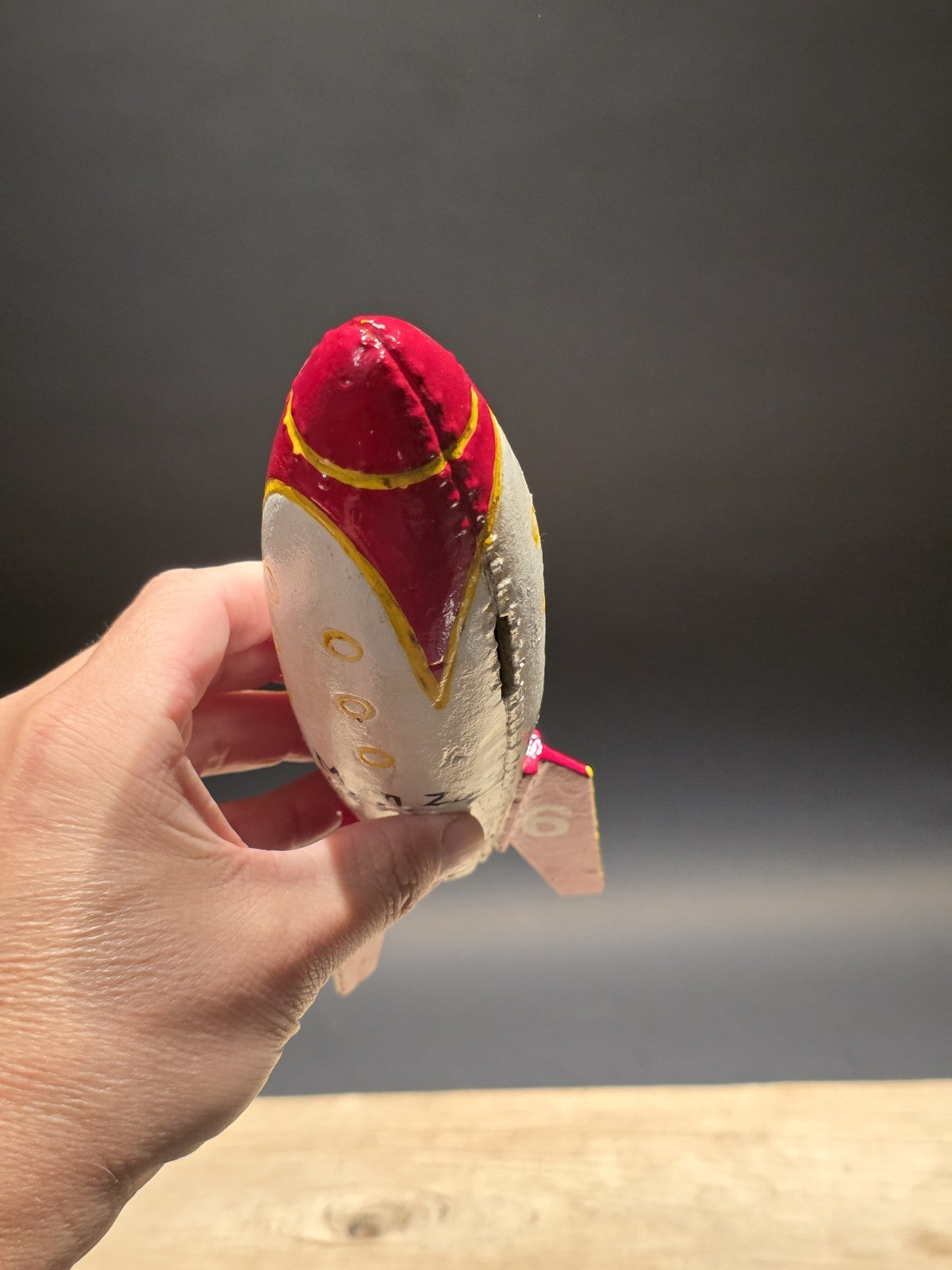9" Antique Style Cast Iron Moon Rocket Coin Bank