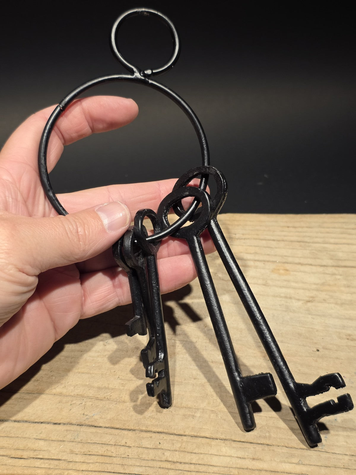 6" Antique Style Iron Large Skeleton Key Ring Set