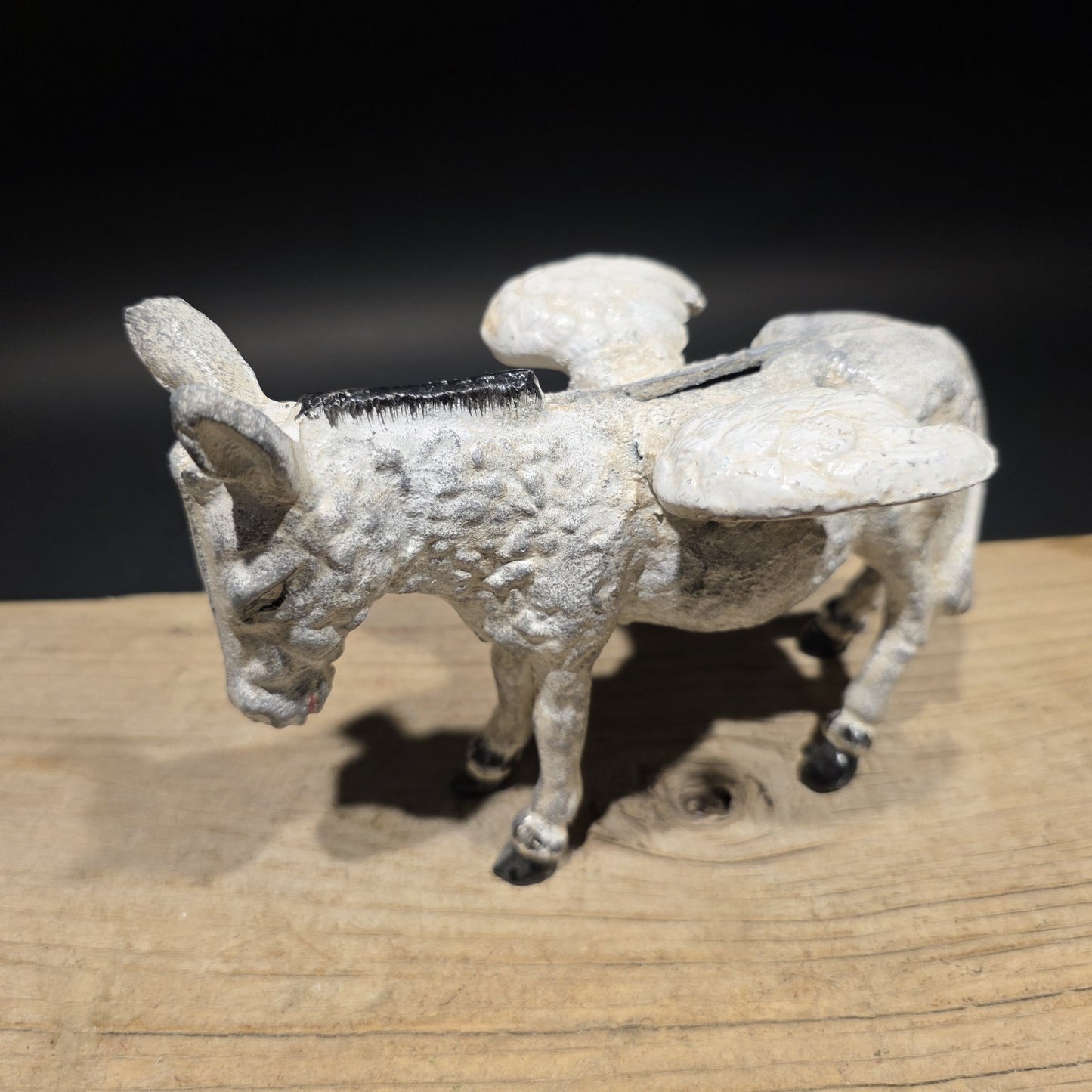 Antique Vintage Style Cast Iron Flying Donkey Coin Bank