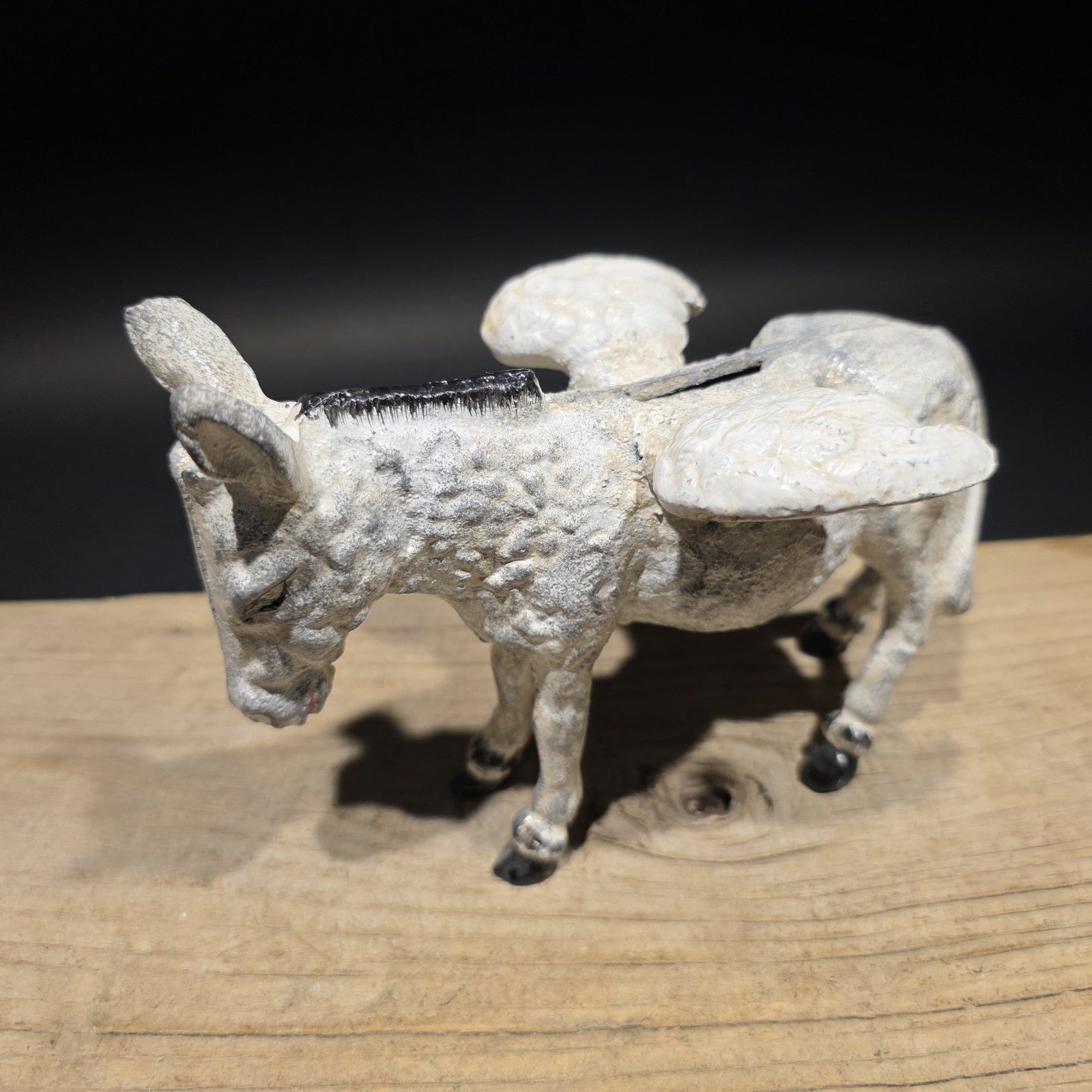 Antique Vintage Style Cast Iron Flying Donkey Coin Bank