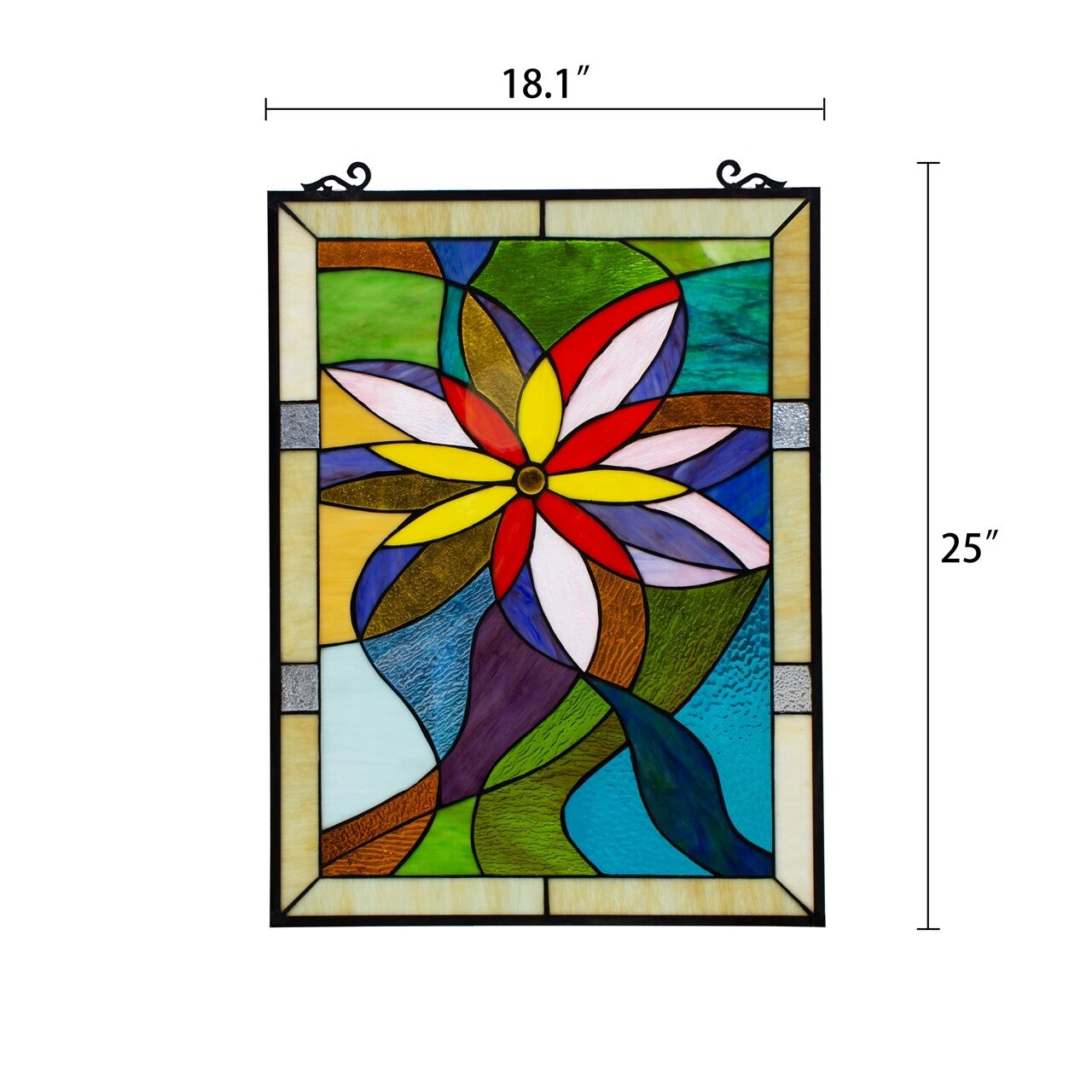 25"  Stained Glass Window Hanging Panel Suncatcher