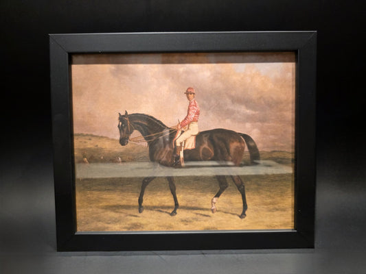 11" x 9.5" Equestrian Horse Rider Print – Framed Vintage Style Horse Portrait