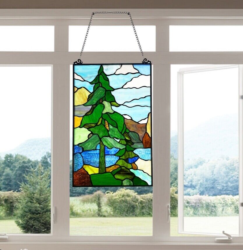 20"  Stained Glass Window Hanging Panel Suncatcher