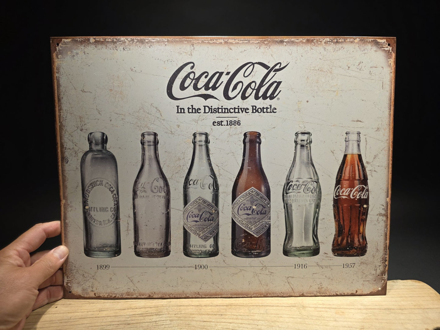 Metal Vintage Style Coca Cola Bottles Sign